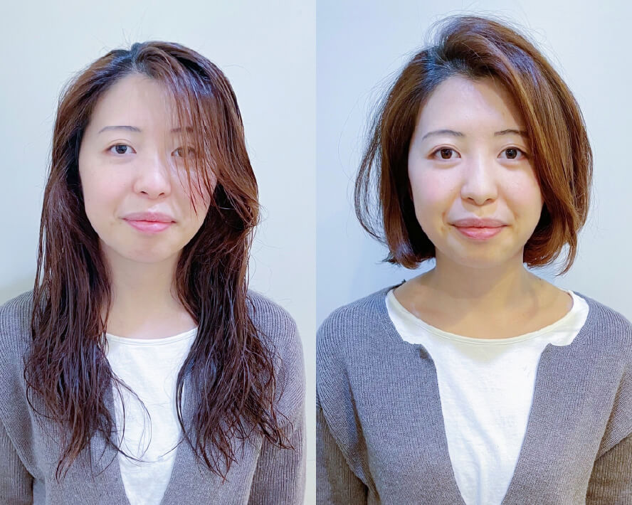 顔タイプ診断＋髪質再生ストカールコースを施術したお客様の写真